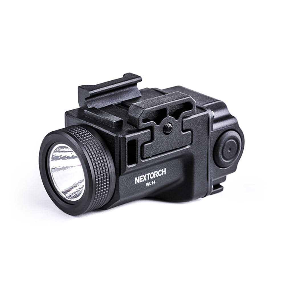 Linterna táctica NEXTORCH WL14 negra para pistola, montaje en riel Picatinny, 52/500 lm