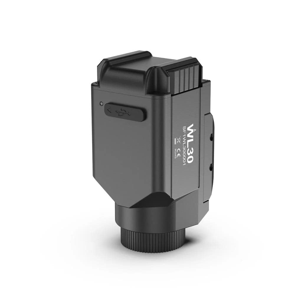 Linterna WL30 para pistola, 650 lúmenes, recargable y estroboscópica