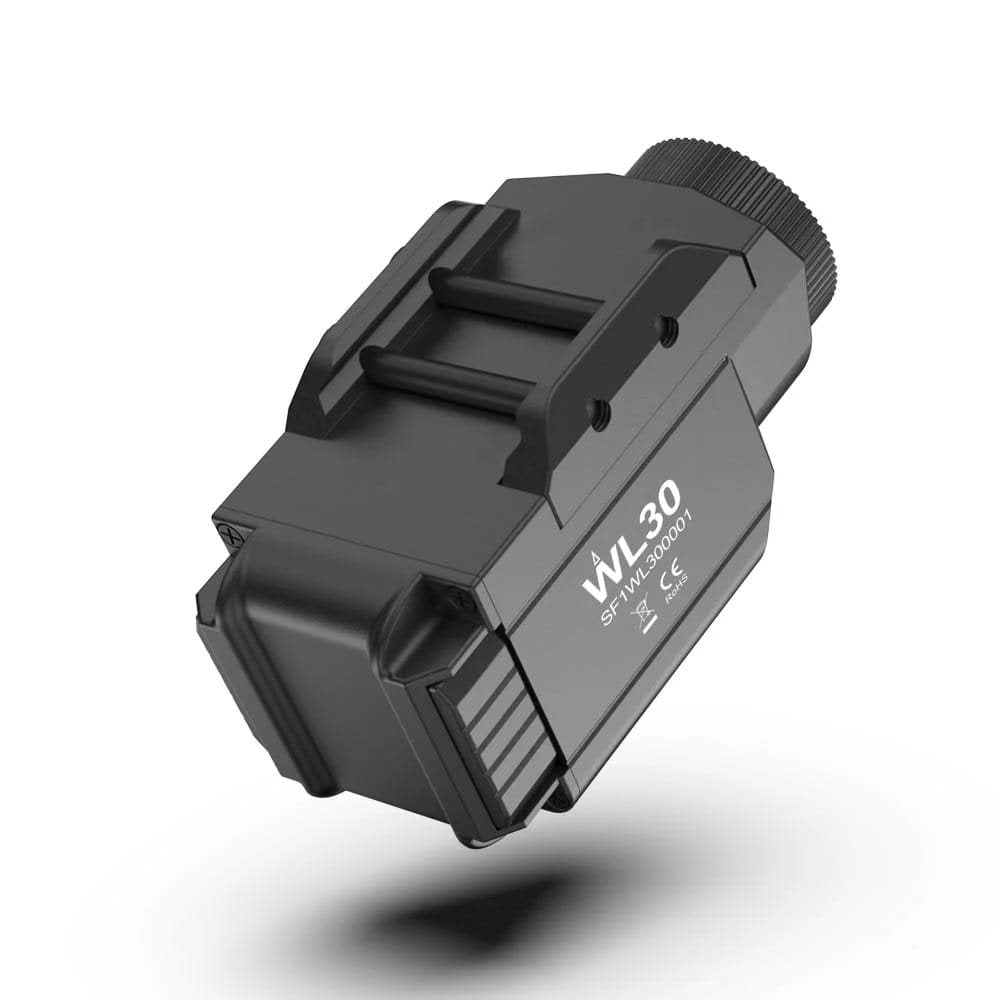 Linterna WL30 para pistola, 650 lúmenes, recargable y estroboscópica