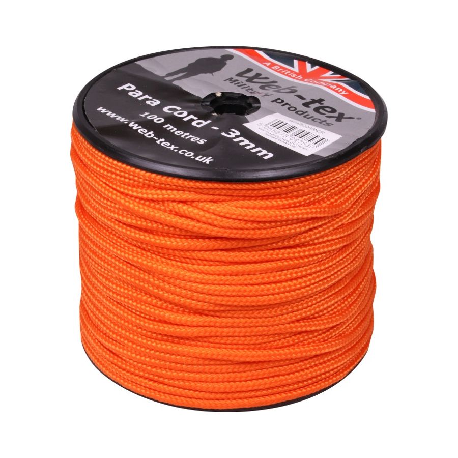 Cuerda paracord 3 mm, rollo 100 m, verde