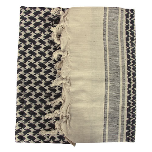 Pañuelo Shemagh kaki y negro de algodón