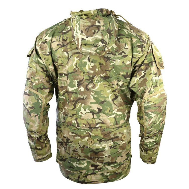 Parka larga SMOCK estilo SAS en camuflaje británico MTP con capucha y bolsillos