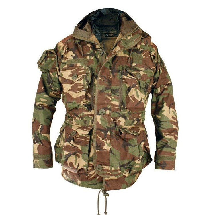 Parka larga SMOCK estilo SAS en camuflaje DPM con capucha y bolsillos