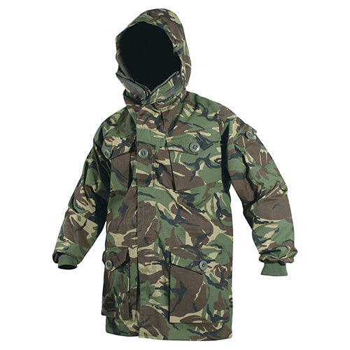 Parka larga SMOCK estilo SAS en camuflaje DPM con capucha y bolsillos
