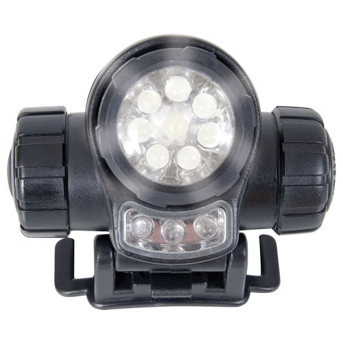 Linterna frontal LED WEB-TEX negra, resistente al agua, alcance 20-30 m, 3x pilas AAA