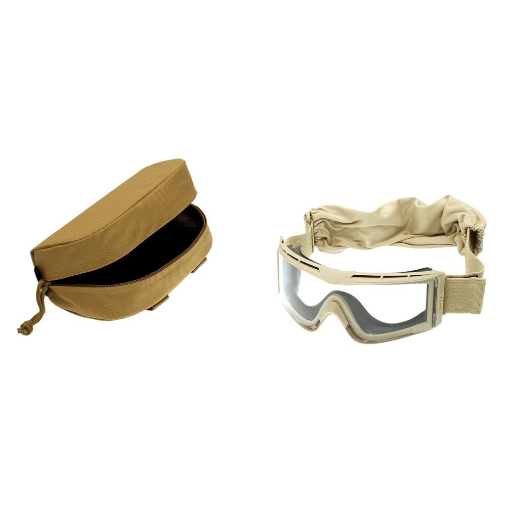Gafas tácticas BOLLE X-810 color arena con lentes transparentes