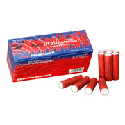 Bengala silbante ZINK 15 mm con estela roja, pack de 50