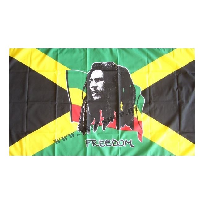 Bandera Bob Marley Jamaica 150x90 cm en poliéster