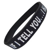 Pulsera elástica de silicona negra con la inscripción 'IF I TELL YOU... I HAVE TO KILL YOU' y logo ZBV