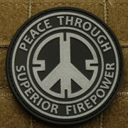 Parche plástico PEACE negro 6 cm con velcro