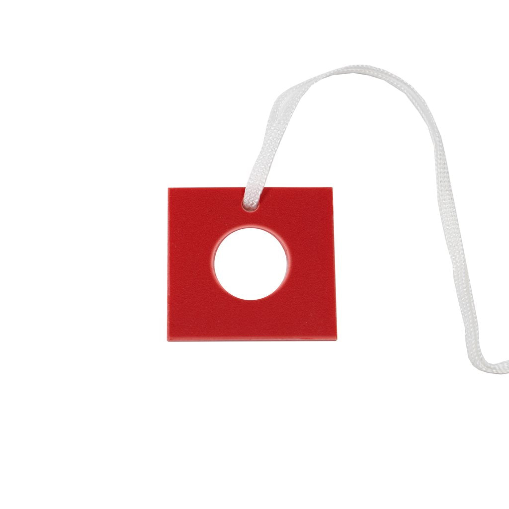 Etiqueta de clasificación cuadrada roja con orificio n.º 2, pack de 50 unidades