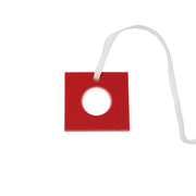Etiqueta de clasificación cuadrada roja con orificio n.º 2, pack de 50 unidades