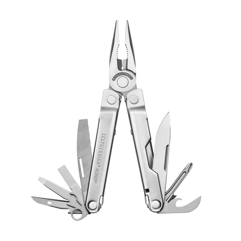Alicates multifunción LEATHERMAN Bond plateados, 14 herramientas, acero inoxidable